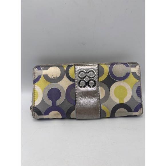 Coach Handbags - Coach Multicolor Zip-Around Logo Credit Card Women's Wallet
